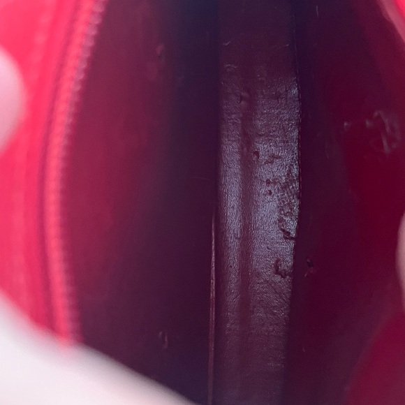 Vintage Christian Dior Red Textured Leather Mini Top Handle Handbag with Gold HW - Picture 10 of 15